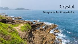  Presentation with ocean waves - Presentation having ocean-waves-breaking background and a light blue colored foreground