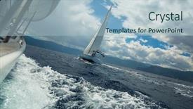  Presentation with ocean waves - Cool new slide deck with ocean waves in storm backdrop and a light blue colored foreground