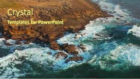  Presentation with hovering - PPT theme having ocean-waves-rolling background and a tawny brown colored foreground