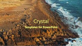  Presentation with hovering - Presentation design with ocean-waves-rolling background and a tawny brown colored foreground