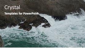  Presentation with ocean waves - Presentation with ocean-waves-splash-against-rock background and a dark gray colored foreground