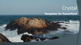  Presentation with ocean waves - Presentation enhanced with ocean-waves-splash-against-rock background and a seafoam green colored foreground