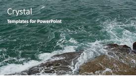  Presentation with ocean waves - Slides enhanced with ocean-waves-splash-against-rocks background and a ocean colored foreground