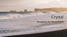  Presentation with sand ocean - PPT layouts with ocean with big wave background and a light gray colored foreground