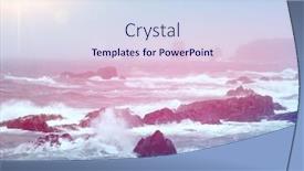  Presentation with ocean waves - Colorful presentation theme enhanced with ocean-with-big-waves-instagram backdrop and a sky blue colored foreground