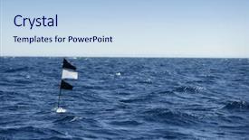  Presentation with ocean clear water deep blue - Presentation theme with ocean with longline flag fishing background and a sky blue colored foreground