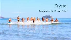  Presentation with sea - PPT layouts with compas - dollars euro banknotes closeup on background and a gray colored foreground