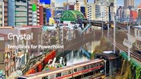  Presentation with tokyo - Presentation theme featuring ochanomizu district of tokyo japan background and a gray colored foreground