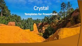  Presentation with dyes - Amazing presentation design having ochre - multi-colored ocher outcrops backdrop and a teal colored foreground