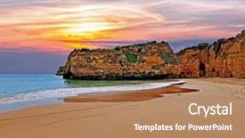  Presentation with rocks - Beautiful slides featuring ochre - natural rocks in lagos portugal backdrop and a  colored foreground