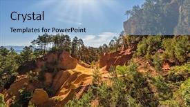  Presentation with orange colored - Slide set having ochre - roussillon provence red village green background and a light blue colored foreground