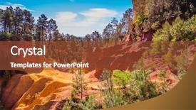  Presentation with dyes - Audience pleasing slide deck consisting of ochre - scenic pit mining ocher backdrop and a tawny brown colored foreground