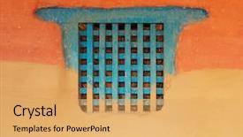  Presentation with blue orange - PPT layouts featuring ochre - traditional wooden nepalese window called background and a yellow colored foreground