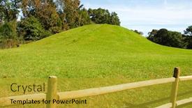  Presentation with indian monument - Amazing slide set having ocmulgee-national-monument-native-american backdrop and a gold colored foreground