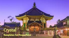  Presentation with japan - Cool new slide set with octagon - kofuku-ji temple in nara japan backdrop and a tawny brown colored foreground