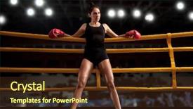  Presentation with octagon - Amazing slides having octagon - portrait of woman training gym backdrop and a tawny brown colored foreground