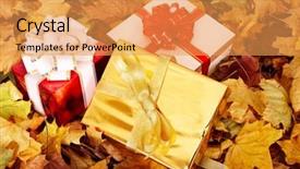  Presentation with life - Slide deck with october birthday - autumn still life with group background and a  colored foreground