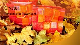  Presentation with fall foliage - Audience pleasing presentation consisting of october birthday - group of shopping bag backdrop and a red colored foreground