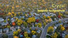  Presentation with fall colors - Slide set featuring october-dawn-over-residential-area background and a violet colored foreground