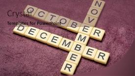  Presentation with november - Slide set featuring october-november-and-december-crossword background and a violet colored foreground