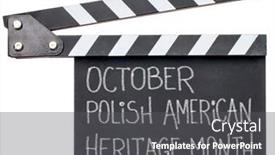  Presentation with cultural heritage - Slide deck enhanced with october-polish-american-heritage-month background and a dark gray colored foreground