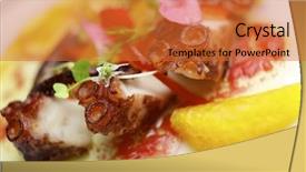  Presentation with guava fruits fresh green fruit - Amazing presentation design having octopus ceviche with citrus fruits backdrop and a red colored foreground