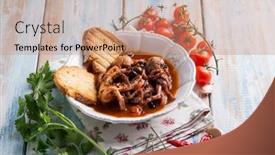  Presentation with hot sauce - Theme having octopus-with-tomato-sauce background and a coral colored foreground