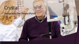  Presentation with eye pleasing - Slide deck with ocular female specialists work background and a coral colored foreground