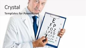  Presentation with optical - Audience pleasing presentation theme consisting of oculist doing an optical test backdrop and a lemonade colored foreground