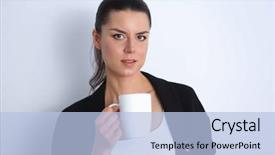  Presentation with white and black woman climbing ladders - Amazing slide set having ocupational - woman holding a mug isolated backdrop and a light blue colored foreground