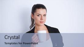  Presentation with white and black woman climbing ladders - Beautiful theme featuring ocupational - woman holding a mug isolated backdrop and a  colored foreground