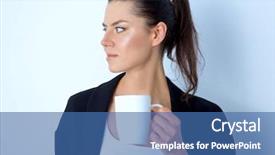  Presentation with white and black woman climbing ladders - Amazing theme having ocupational - woman holding a mug isolated backdrop and a  colored foreground