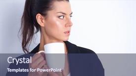  Presentation with basketball referee holding a basketball - Colorful slides enhanced with ocupational - woman holding a mug isolated backdrop and a  colored foreground