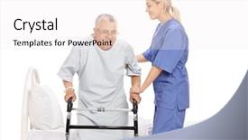  Presentation with nurse - Audience pleasing PPT theme consisting of ocupational - young female nurse assisting backdrop and a white colored foreground