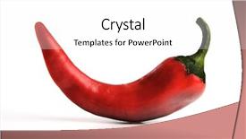 Presentation with red chilli - Cool new PPT theme with od - close-up od red chilli pepper backdrop and a white colored foreground