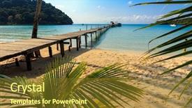  Presentation with tropical beach party - Colorful presentation theme enhanced with od - idyllic tropical beach od ao backdrop and a tawny brown colored foreground