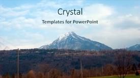  Presentation with alps - Cool new theme with od - mountain peak landscape od alpine backdrop and a sky blue colored foreground