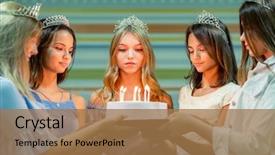  Presentation with little girls birthday - Cool new theme with od - pretty smiling teenage girls backdrop and a coral colored foreground