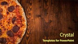  Presentation with pizza - Slide set consisting of od - tasty pizza with sucuk salamy background and a wine colored foreground