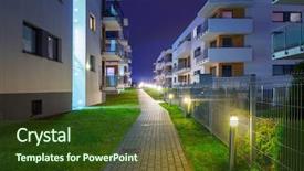  Presentation with urban neighborhoods - Presentation consisting of od - urban scenery od pruszcz gdanski background and a tawny brown colored foreground