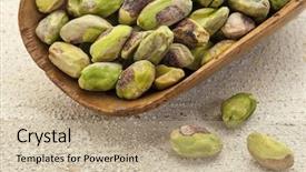  Presentation with barn wood - PPT layouts consisting of od - wooden scoop od raw pistachio background and a coral colored foreground