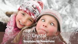  Presentation with girls scouts - Audience pleasing slide deck consisting of odd - girls in the snow backdrop and a coral colored foreground