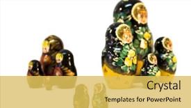  Presentation with romeo - Cool new PPT theme with odd - russian dolls playing romeo backdrop and a yellow colored foreground