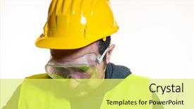  Presentation with start construction - PPT theme featuring odd job a man who background and a yellow colored foreground