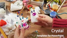  Presentation with artwork - Cool new PPT theme with odd jobs - child make crafts and toys backdrop and a  colored foreground