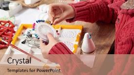  Presentation with artwork - Slides enhanced with odd jobs - child make crafts and toys background and a  colored foreground