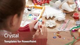  Presentation with artwork - PPT layouts consisting of odd jobs - child make crafts and toys background and a  colored foreground