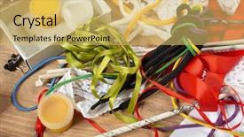  Presentation with artwork - Beautiful presentation theme featuring odd jobs - creative accessories for making crafts backdrop and a  colored foreground