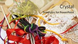  Presentation with accessories - Presentation theme with odd jobs - creative accessories for making crafts background and a yellow colored foreground