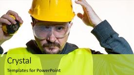  Presentation with start construction - PPT theme with odd jobs - hobby a man who wants background and a yellow colored foreground